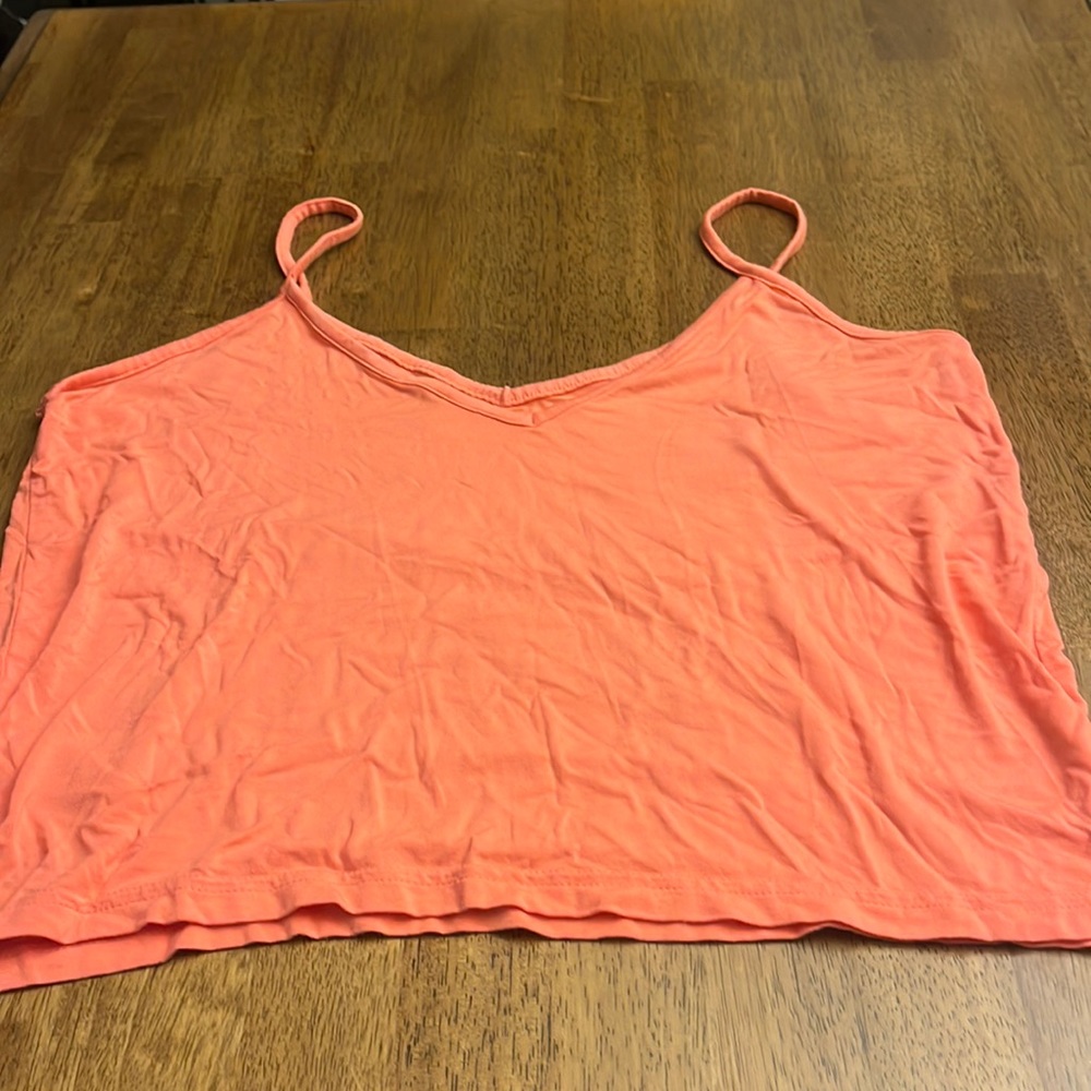 Peach flowy tank top